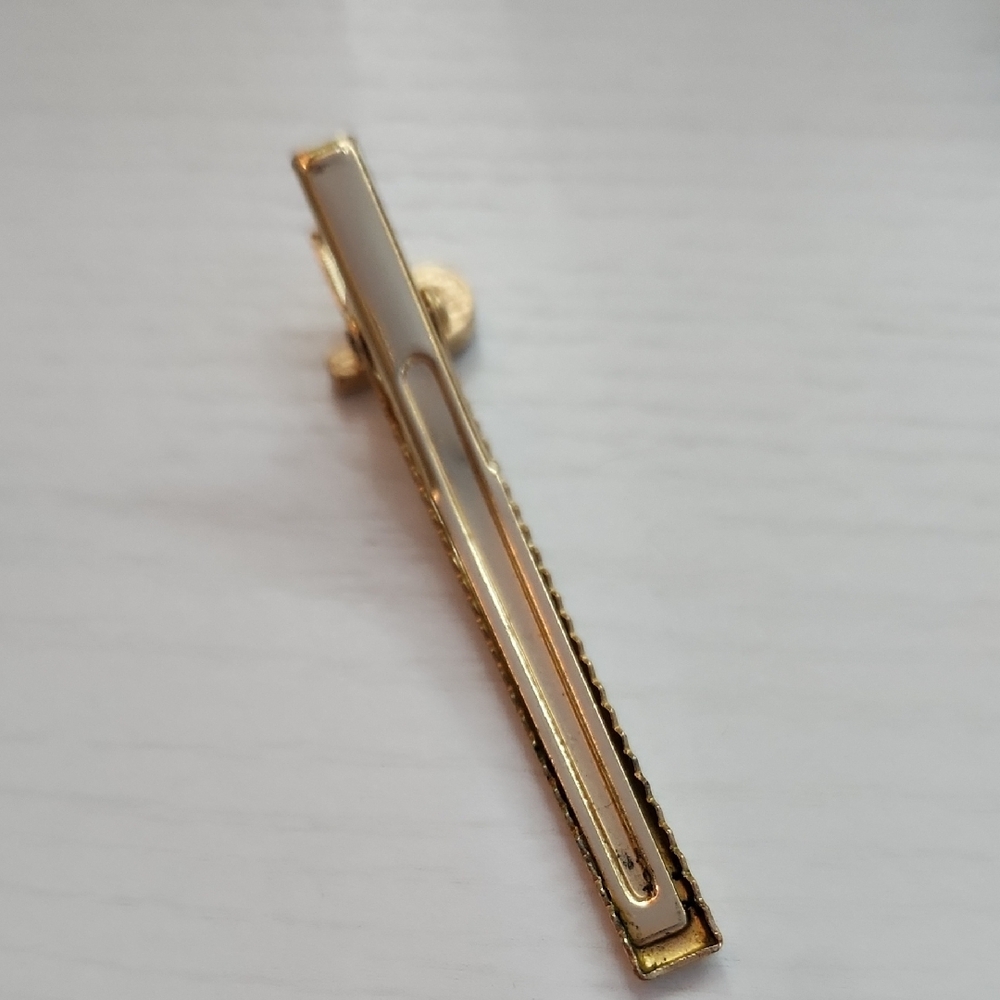 Gold Hair Clip with Rhinestone Initial - Picture 2 of 3